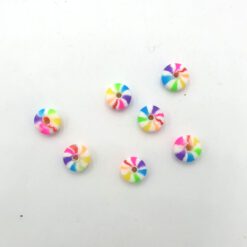 Polymeer kralen rondellen 6mm regenboog wit
