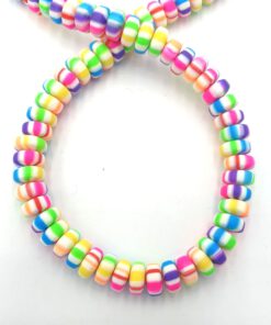 Polymeer kralen rondellen 6mm regenboog wit