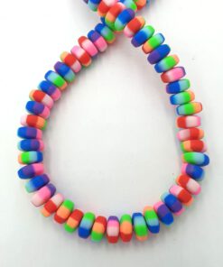 Polymeer kralen rondellen 6mm regenboog