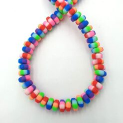 Polymeer kralen rondellen 6mm regenboog