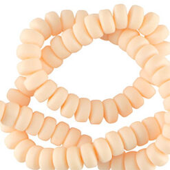 Polymeer kralen rondellen 6mm licht peach