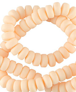 Polymeer kralen rondellen 6mm licht peach