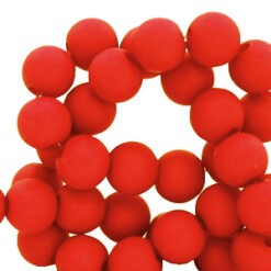 6mm acryl kralen matt Candy red