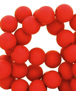 6mm acryl kralen matt Candy red