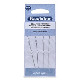 Beadalon flexibele rijgnaalden 6.4cm medium Zilver