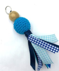 DIY sleutelhanger gelukspoppetje turquoise
