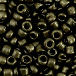 Glaskralen Rocailles 6/0 (4mm) Metallic chrome green