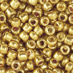 Glaskralen Rocailles 6/0 (4mm) Metallic shine gold