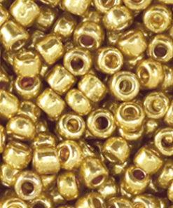 Glaskralen Rocailles 6/0 (4mm) Metallic shine gold