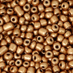 Glaskralen Rocailles 8/0 (3mm) Dark Rosegold metallic