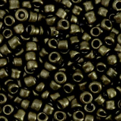 Glaskralen Rocailles 8/0 (3mm) Metallic chrome green