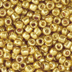 Glaskralen Rocailles 8/0 (3mm) Metallic shine gold