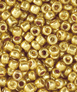 Glaskralen Rocailles 8/0 (3mm) Metallic shine gold