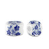 Kralen keramiek disc White-Delft blue