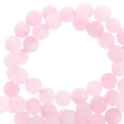 Natuursteen kralen kwarts 6mm mat Light pink