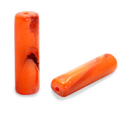 Schelp kralen tube Royal orange