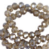 Top Facet kralen 4x3 mm disc Light topaz-top shine coating