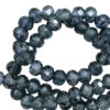 Top Facet kralen 6x4 mm disc Midnight blue-pearl shine coating