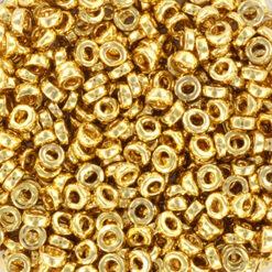Miyuki spacer 3x1.3mm - 24kt gold light plated 193
