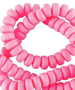 Polymeer kralen rondellen 6mm pink