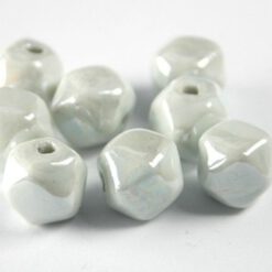Keramiek kralen Wit facet met olieglans 12mm