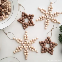 kerststerren maken van houten kralen