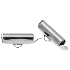 Schuiver Eindkapjes (Binnenmaat 3mm - 13mm) Antiek Zilver