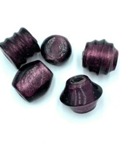 Glaskralen mix Silverfoil Amethyst groot (16-20mm)