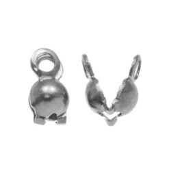 Stainless Steel Kalotje (6.5 x 3mm) Antiek Zilverv