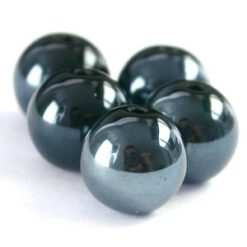 8mm glaskralen zwart hematite