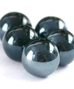 8mm glaskralen zwart hematite