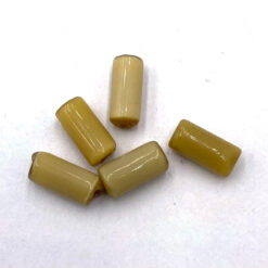 Glaskralen tube Goud beige 5x10mm (5st)