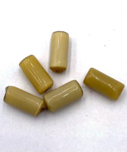 Glaskralen tube Goud beige 5x10mm (5st)
