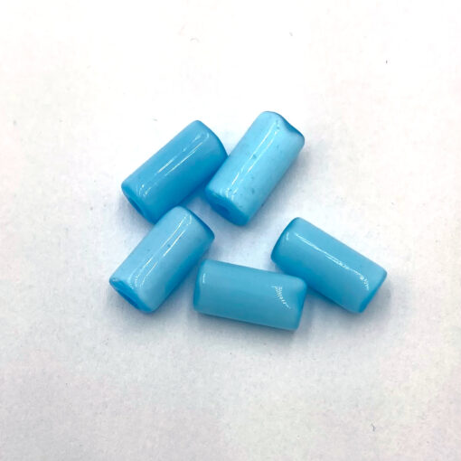 Glaskralen tube Aqua 5x10mm (5st)