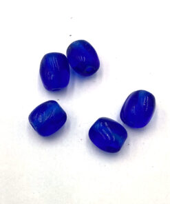 Glaskralen kobalt blauw ovaal 6x8mm
