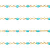 RVS jasseron 1mm Turquoise blue-goud