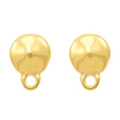 DQ metaal earpin rond met oog Goud