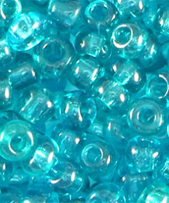 Glaskralen Rocailles 6/0 (4mm) Transparent ocean blue 