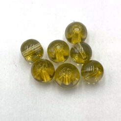 Glaskralen glans transparant goud met glans 8mm