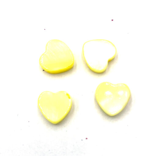 Glaskralen hartje geel 11mm