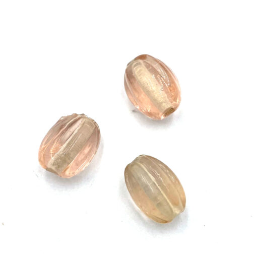 Glaskralen transparant light peach 12x16mm