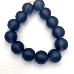 Glaskralen Jeans blauw mat 12mm