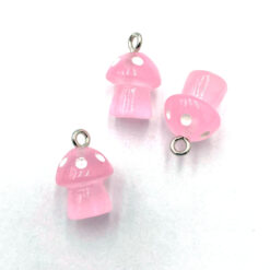 Acryl bedel paddestoel roze 10x12mm