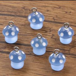 Acryl bedel paddestoel blauw 10x12mm