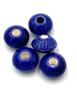 Keramiek kralen Kobalt blauw disc 14x8mm