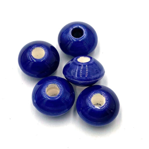 Keramiek kralen Kobalt blauw disc 14x8mm