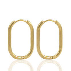 RVSoorbellen creolen ovaal Gold