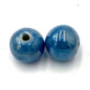Keramiek kralen 15mm Jeans blauw met glans