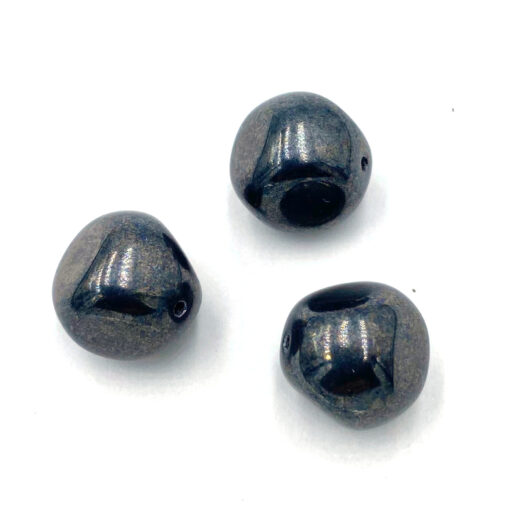 Glaskralen Antracie hematite 15mm