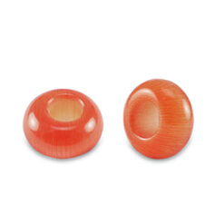 Natuursteen kralen glas rondel 14mm Fiery orange